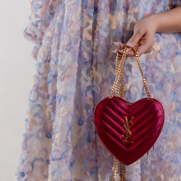 SOLD 💔 Yves Saint Laurent Monogram Love Heart Crossbody Bag 🩷 LIMITED EDITION - Picture 4 of 15
